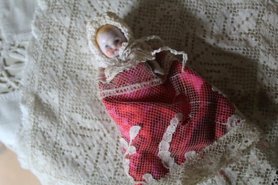 アンティーク【ミニ ビスクドール ベビー 赤ちゃん】人形 イギリス