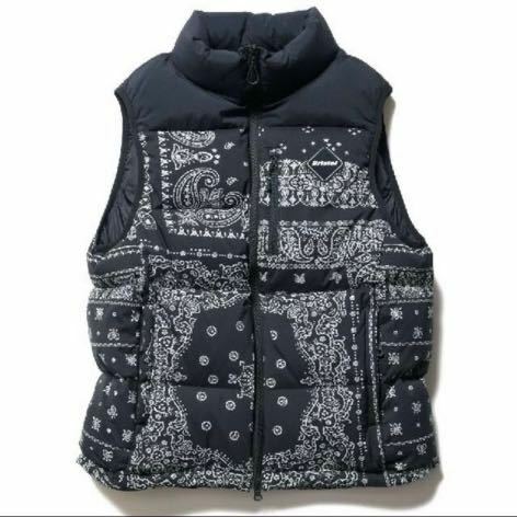 F.C.Real Bristol DOWN VEST ブラック バンダナ L