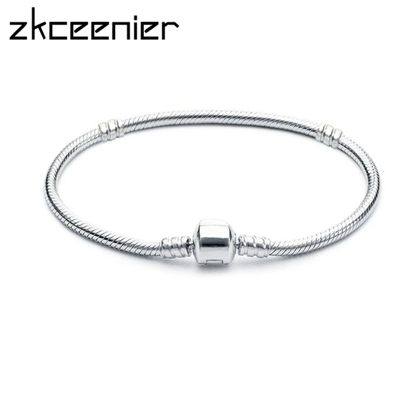 ATHENAIE パンドラ適合 ブレスレット スネークチェーン シルバー925 定番クラスプ 925 Silver CZ Paved Bracelet Fit Pandora