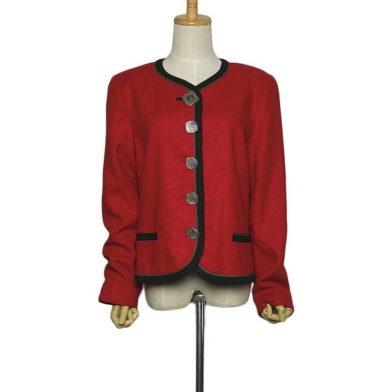 Moser & Gottlicher チロル ジャケット レディース Mサイズ位 赤 ヨーロッパ 古着 民族衣装 チロリアン
