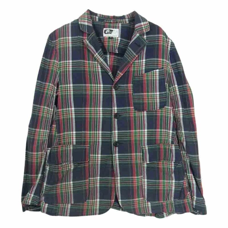 Engineered Garments エンジニアードガーメンツ チェック柄 テーラード シャツ ジャケット ネイビー系 S【中古】