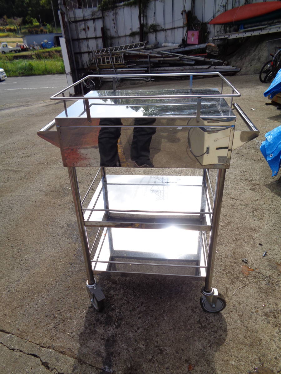 MK6440 ステンレス　器械台　幅約65cm　奥行約40cm　高さ約85cm