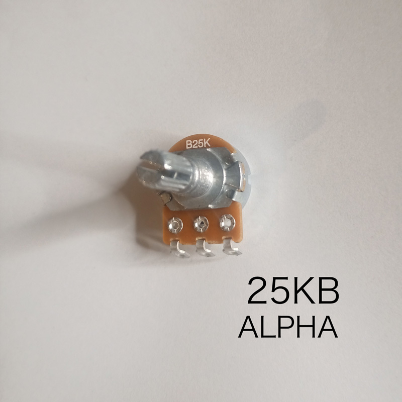 ALPHA 25KB ボリューム/可変抵抗 φ16 / Bカーブ 