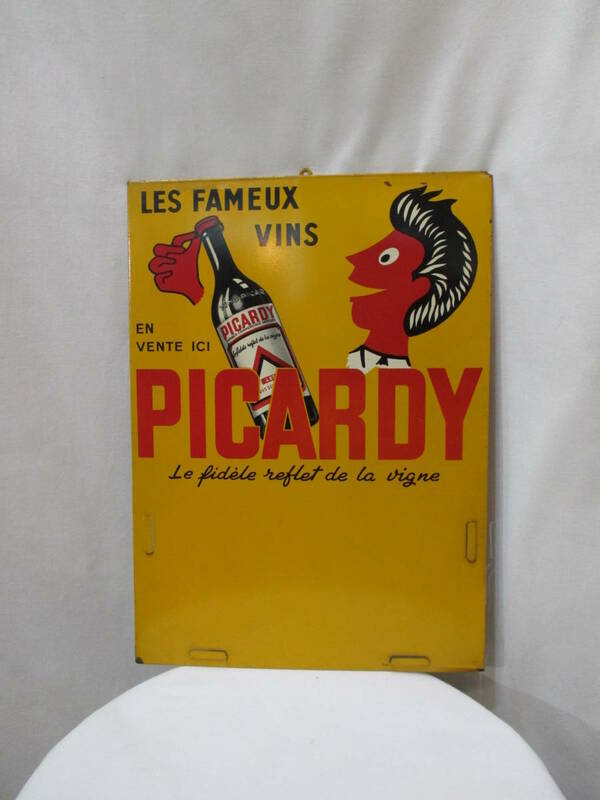 antique Vintege France PICARDY 1950's signboard ピカルディ（ピカーディ）ワイン 販促看板 1950年代フランス製 エナメルサイン