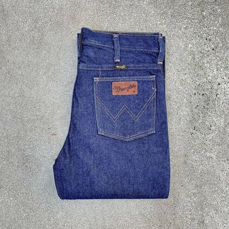 【デッド】 80's Wrangler 濃紺 デニム ジーンズ ストレート W31 L36 オリジナル ヴィンテージ ビンテージ ブロークンデニム ウエスタン