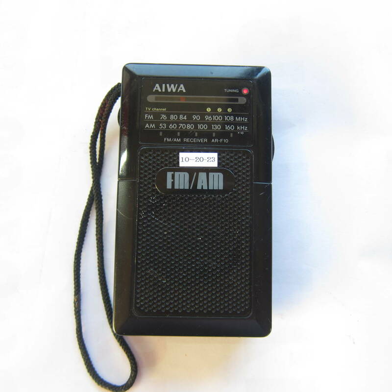 AIWA 現SONY 小型コンパクトAM/FMラジオ AR-F10 アンティーク 新電池付 動作確認品 10-20-23