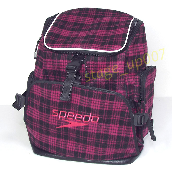 speedo（スピード）／起毛素材・チェック柄 バックパック/スイマーズリュック SD95B28 30L（美品） ／管QZNK