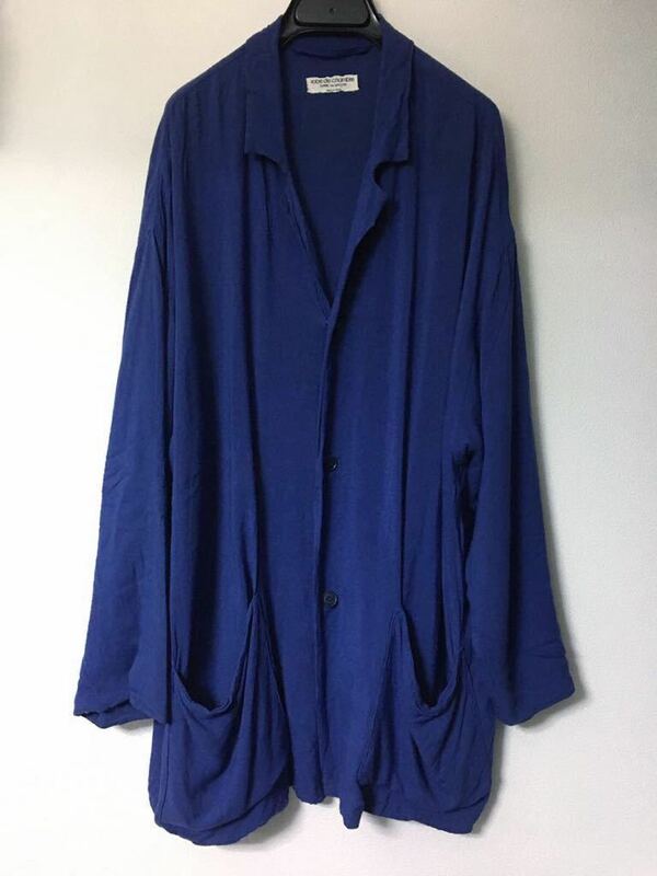 COMME des GARCONS オールド レーヨン シャツジャケット アンコン オーバーサイズ ブルー robe de chambre ADなし 80s 90s