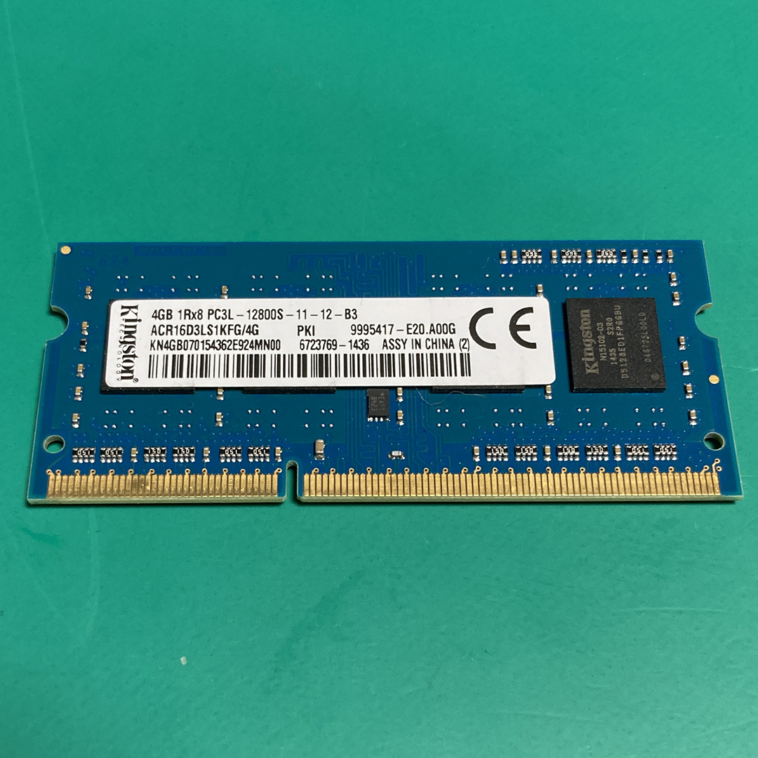 ★ Kingstone ノートPC用メモリ PC3L-12800 4GB ACR16D3LS1KFG/4G ジャンク品 N00116