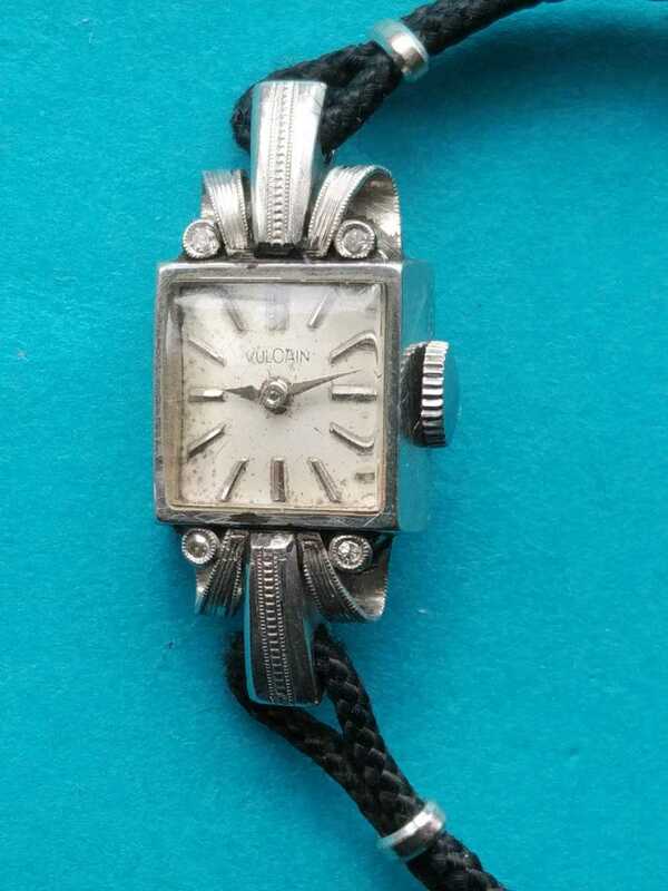 VULCAINバルカン 　プラチナPT950　　ダイヤ　レディース手巻腕時計　アンティーク アールデコ様式