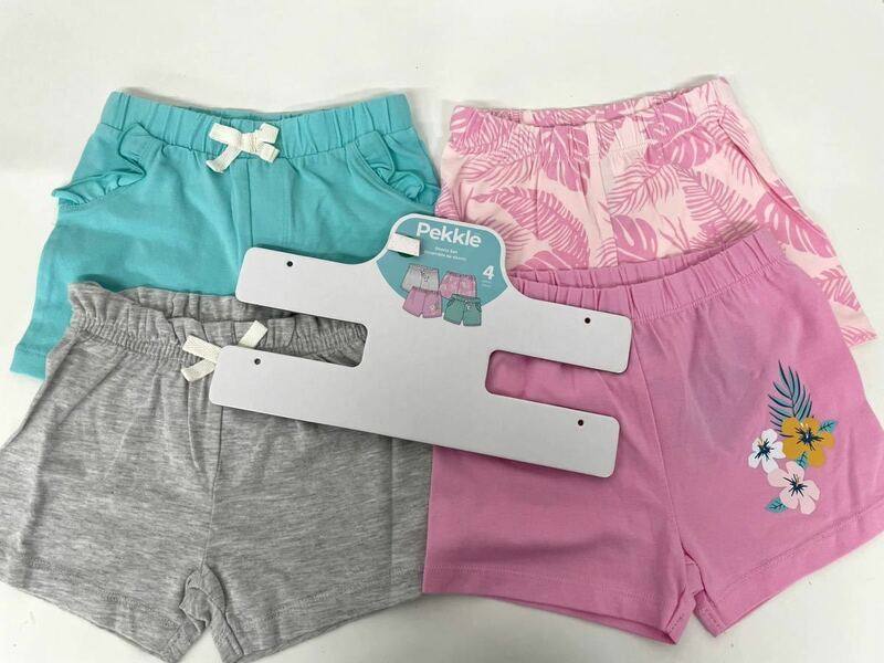 新品■PekkLe ペックル 女の子 パンツ 4点セット 12M / 1歳 ハーフパンツ 半ズボン ピンク 保育園