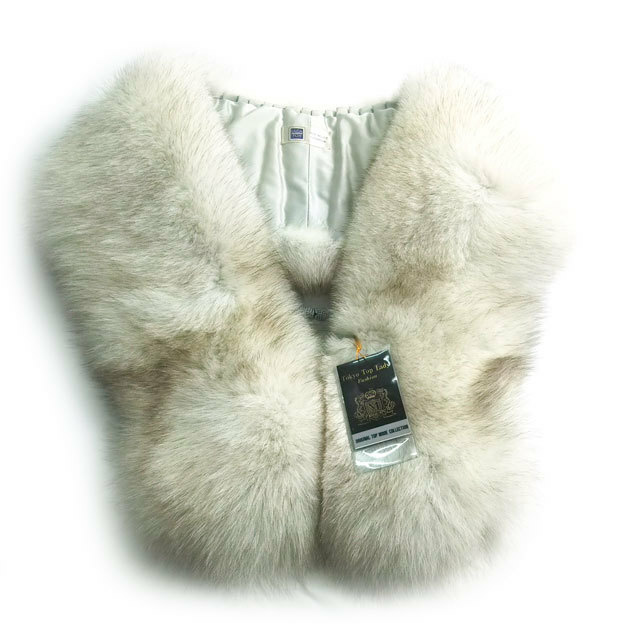 未使用 SAGA FOX ショール ストール ブルーFOX サガフォックス 成人式 着物 振袖 和装 洋装 レディース