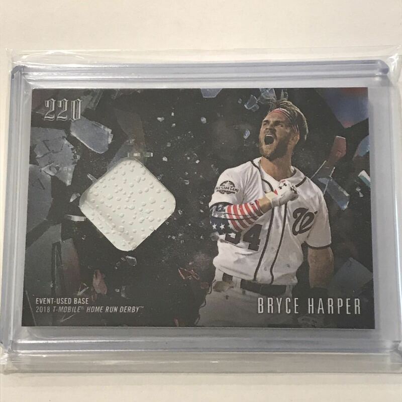 [Bryce Harper] Event-Used Base Relic(BH-R3A)[2018 Topps 220 Second to None](Washington Nationals (WSH))Home Run derby Champion