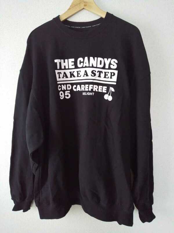 キャンディストリッパー CandyStripper トレーナー オーバーサイズ ロゴ スウェット さくらんぼ ブラック 黒 ルームウェア 部屋着 ゆるダボ
