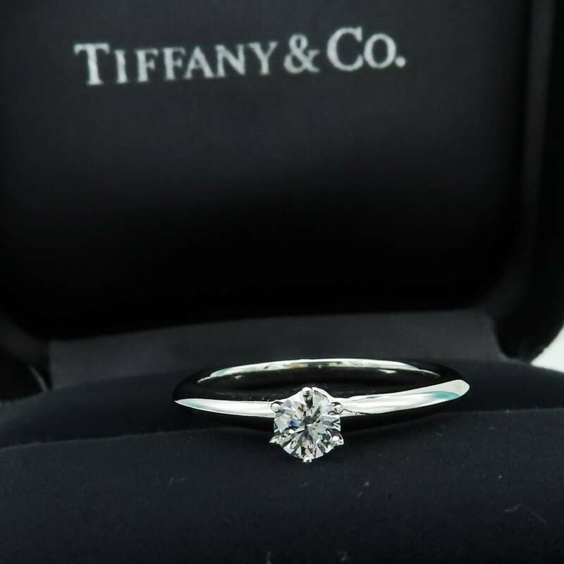 未使用 Tiffany&Co. ティファニー 1P ダイヤモンド プラチナ ブライダル リング 11.5号 Pt950 0.22ct 指輪 婚約 エンゲージメント SS50