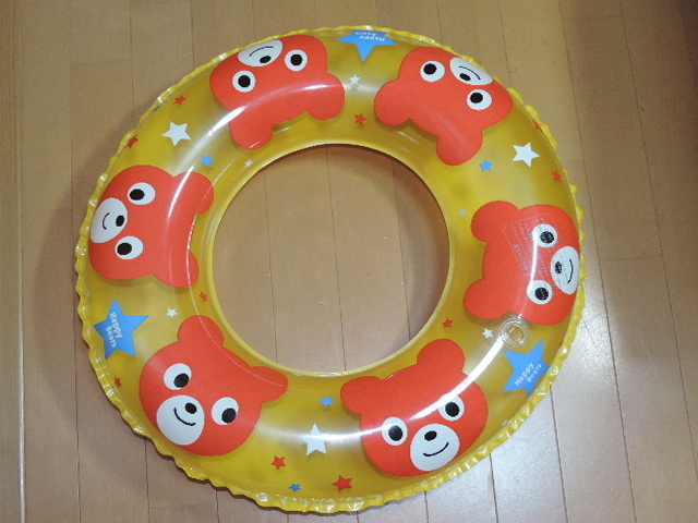 ☆Happy Bears 子供用浮き輪・水遊び・海水浴・プール:約５５ｃｍ イエロー☆