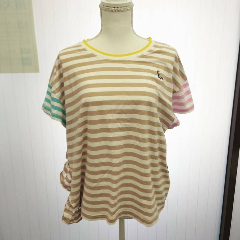 tsumori chisato SLEEP◆半袖ボーダーTシャツ Lサイズ 綿100％ ルームウェア ワコール ツモリチサト スリープ