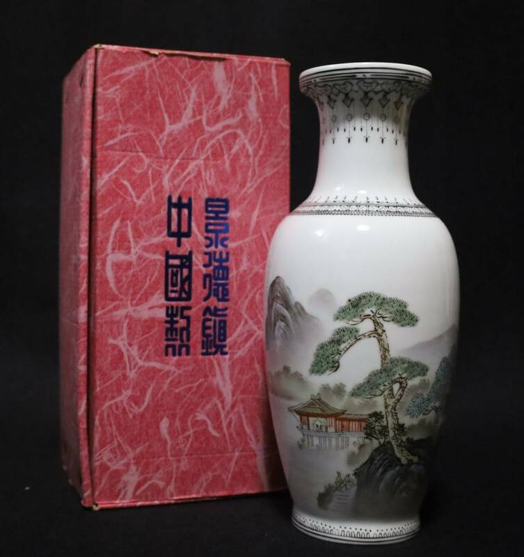 半額セール　白瓷 花瓶 中國景德鎮製　 花生 飾り 花器 置物　高さ26cm　口径7.5cm　底径7.2cm