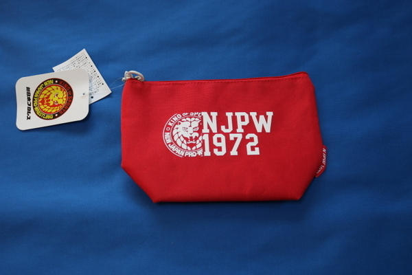 新日本プロレス　赤　NJPW　1972　ポーチ　新日　NEW JAPAN PRO-WRESTLING 新品 未使用　