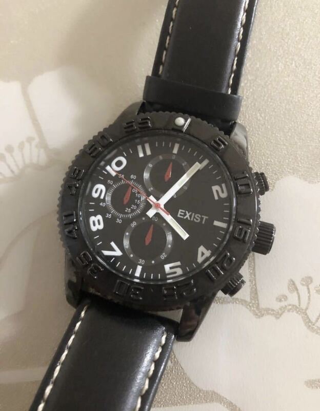 T151 新品同様 J-AXIS EXIST ジェイ・アクシス メンズ腕時計 クロノグラフ絵柄