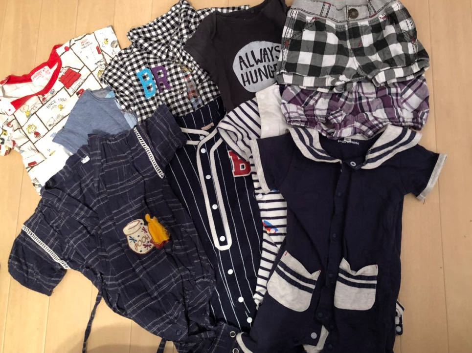 男の子服 80センチ　半袖ロンパース　まとめて