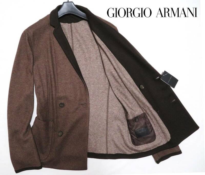 新品未使用 イタリア製 GIORGIOARMANI ジョルジオアルマーニ アンコン仕立てジャケット ブレザー 最高級生地 カシミヤ&シルク メンズ 50R