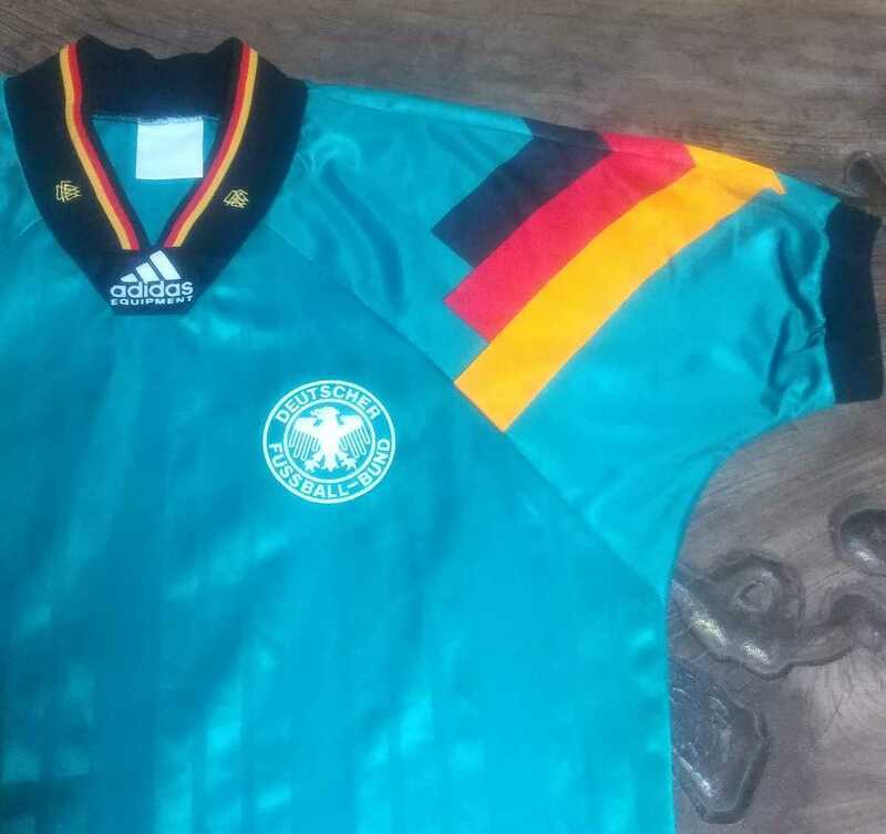[値下げ交渉] 1992-1993年 ドイツ代表 adidas AWAY / 2nd GREEN 検) DFB GERMANY UEFA EURO 92 SWEDEN KLINSMANN SAMMER クリンスマン Y2K