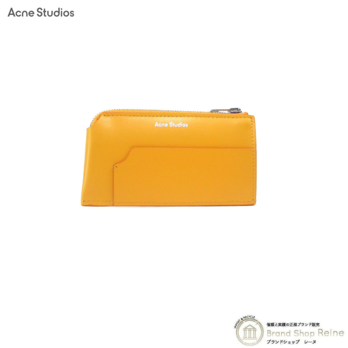 アクネ ストゥディオズ （ACNE STUDIOS） レザー ファスナーウォレット コインケース カードケース パンプキンオレンジ（新品）