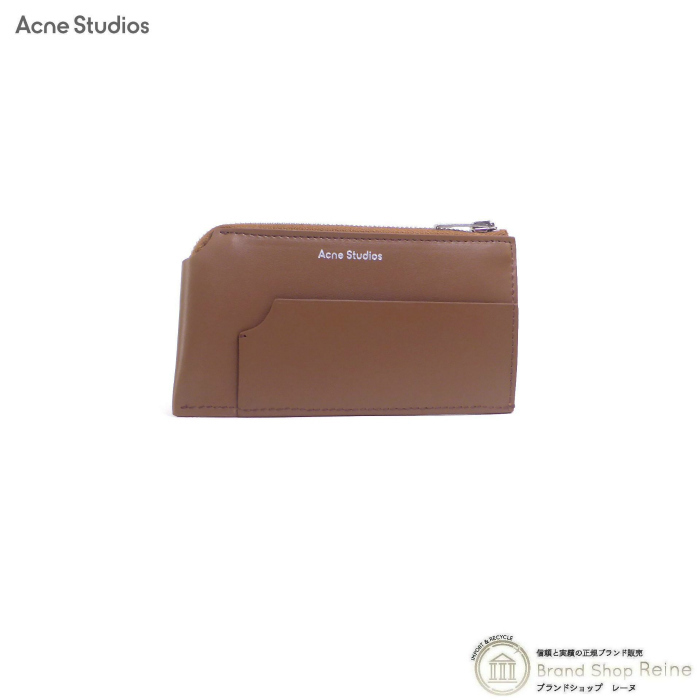 アクネ ストゥディオズ （ACNE STUDIOS） レザー ファスナーウォレット コインケース カードケース キャメルブラウン（新品）