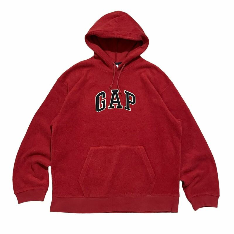 古着 OLDGAP オールドギャップ フリースパーカー ボアパーカー レッド