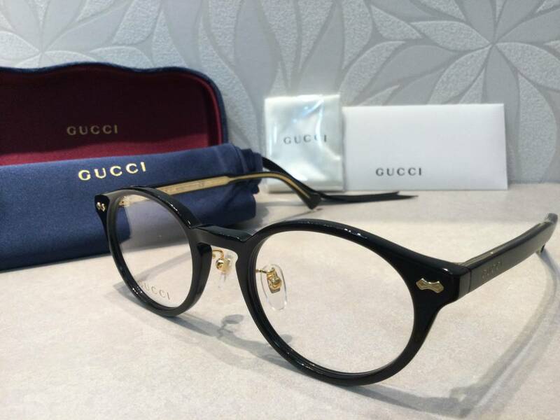 【新品】GUCCI メガネフレーム GC1127OJ ブラック ゴールドカラー☆未使用