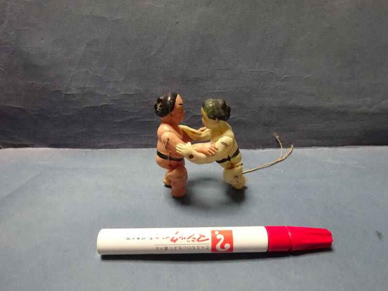 （７）お相撲さんの人形　セルロイド　画像の２体が出品の全てです。ジャンク品としてください。検：力士 日本製 昭和 レトロ 玩具おもちゃ