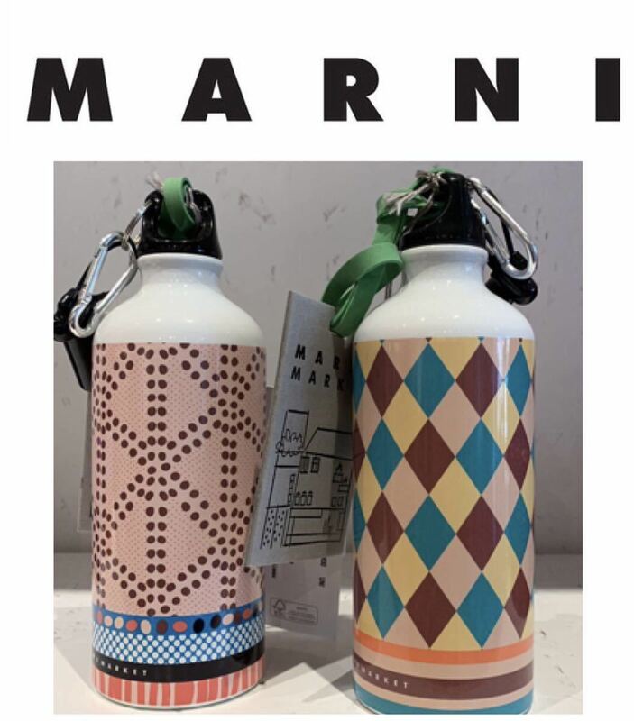 限定品◆希少 マルニ Marni Market タンブラー 水筒 ボトル ウォーターボトル マルニマーケット 2種類 箱入り マルニ紙袋付き ①ピンク