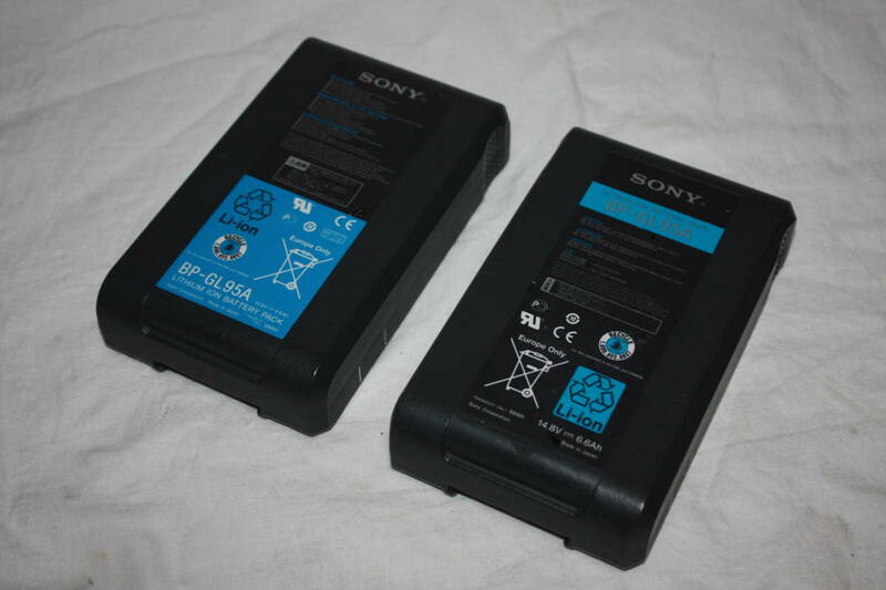SONY　BP-GL95A（2本） ビデオバッテリー（2本）（検：HXR-、PMW-、HVR-、DSR-、HDW-、AG-HPX）