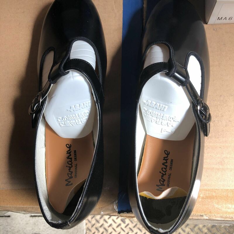 女学生皮靴 24.5cm 黒 一本バント 本皮 アサヒ製品 5800円の品を2500円