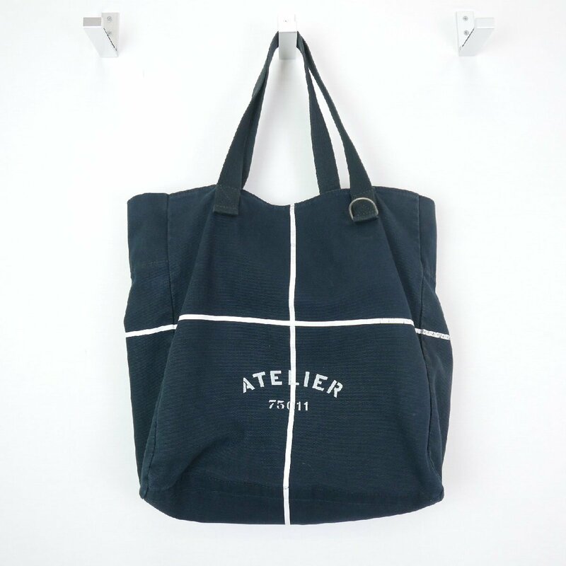 18SS MAISON MARGIELA 11 メゾン マルジェラ Atelier Tote Bag BLACK コットン アトリエ キャンバストート バッグ