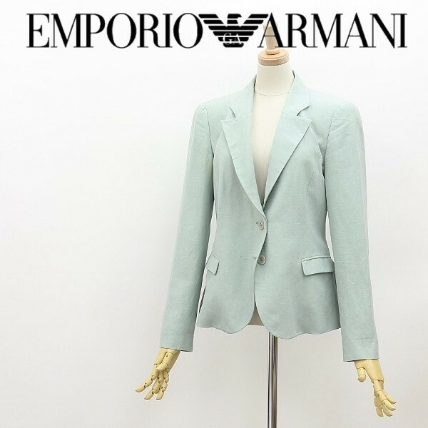 ◆EMPORIO ARMANI エンポリオアルマーニ シルク混 2釦 ジャケット ミントグリーン