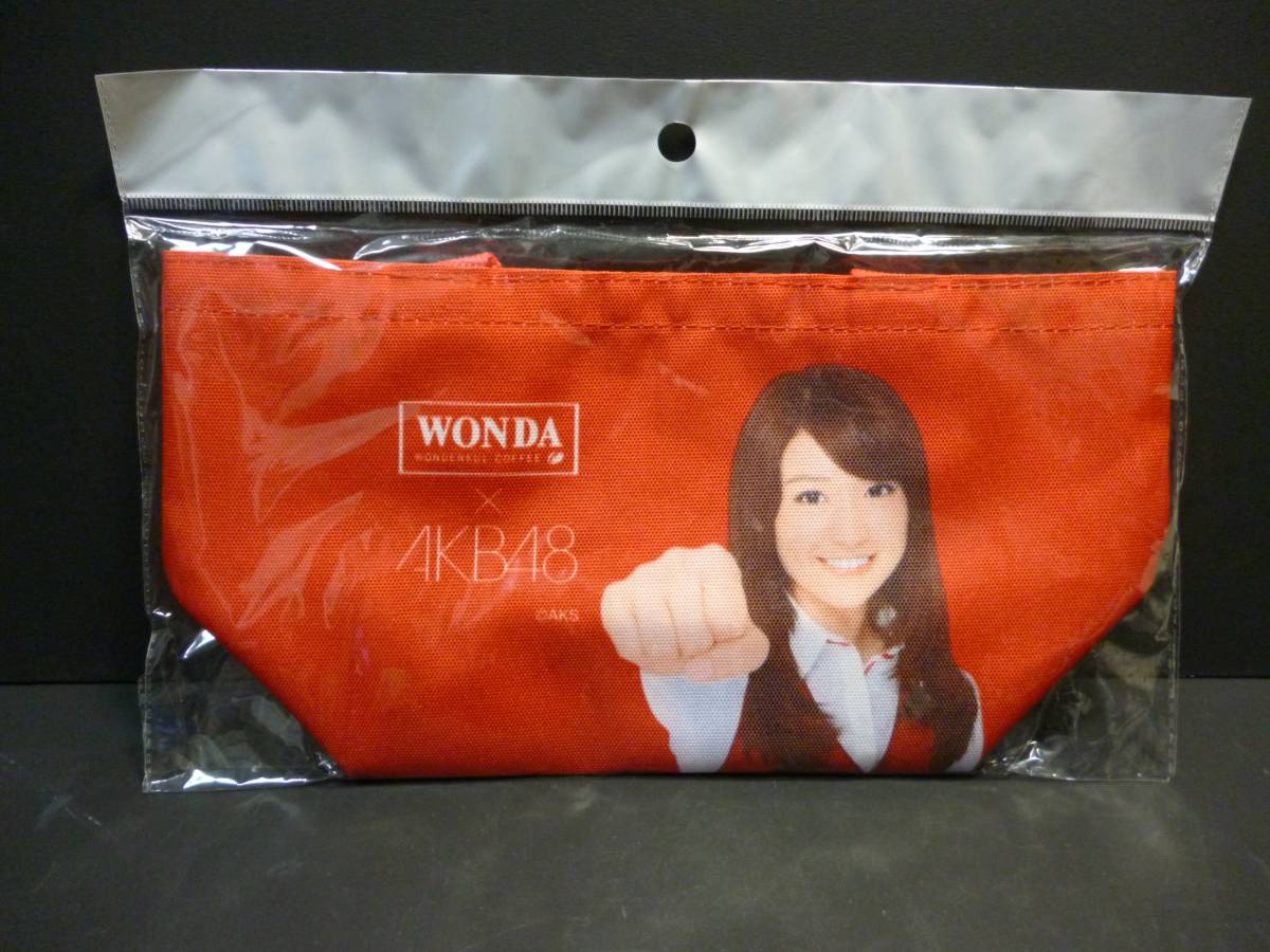 新品・送込　当時物　ワンダカフェオレ　AKB48　オリジナルミニトートバック＆ポーチ　大島優子さん　WONDA×AKB48　2013年頃