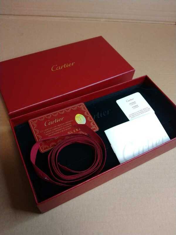 中古 CARTIER カルティエ 長財布 ブロンズ色 Made in France フランス製 保存袋、箱付き Cartier wallet 送料無料
