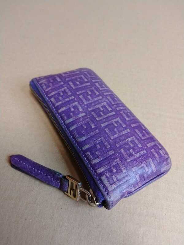 中古 FENDI フェンディ コインケース キーケース 小銭入れ 紫色 Fendi coin purse 送料無料