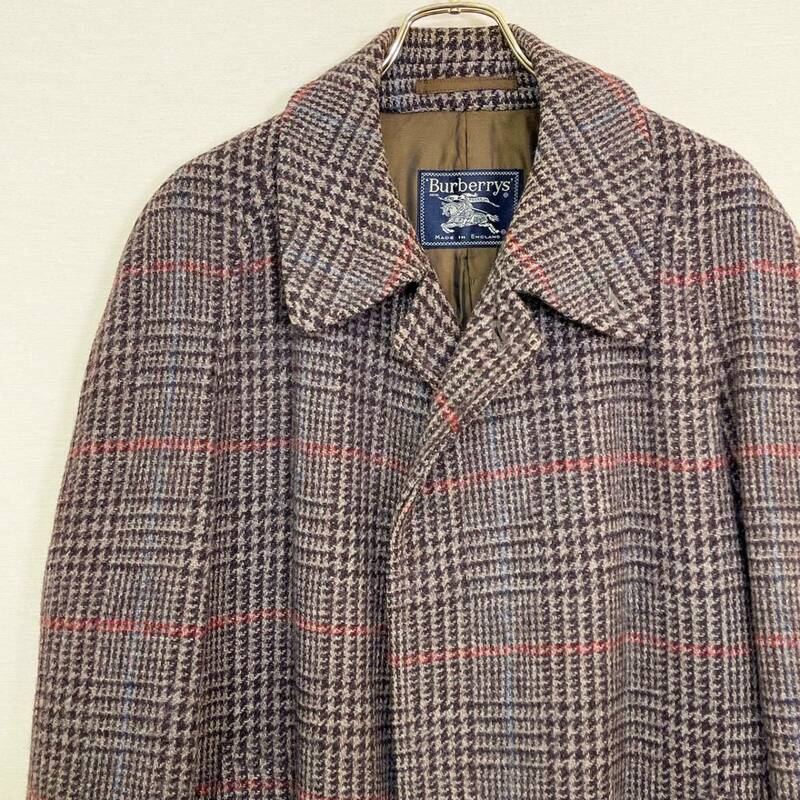 希少《 CUSHA TWEED / Vintage 》80s 90s 美品【 BURBERRYS 英国製 ツイード バルマカーンコート ビンテージ イングランド製 】