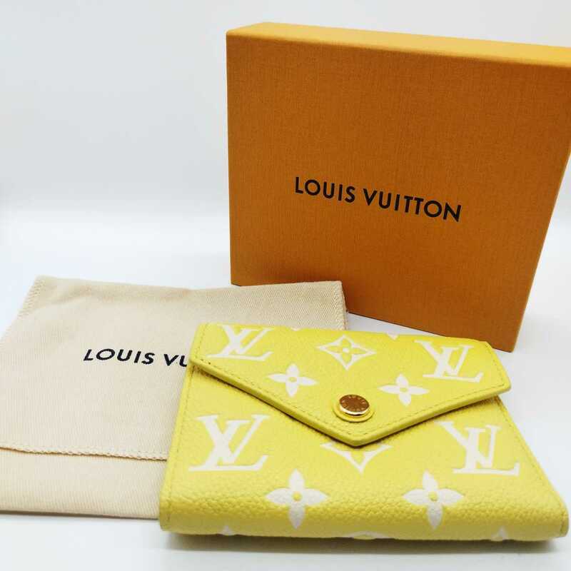 ルイヴィトン LOUIS VUITTON 財布 三つ折り ポルトフォイユ ヴィクトリーヌ モノグラム アンプラント イエロー ホワイト 黄色 白 M81428