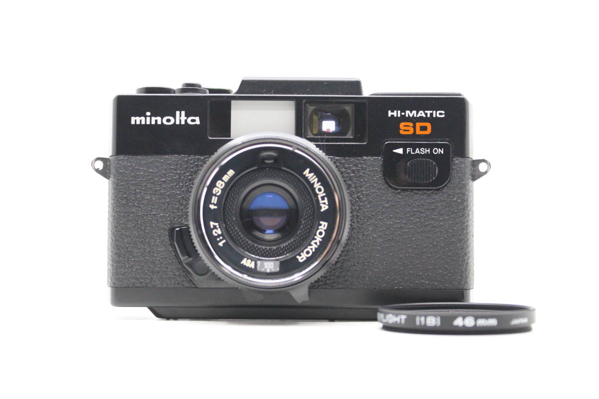 ★良品★MINOLTA ミノルタ HI-MATIC SD 38mm F2.7人気の単集点搭載コンパクトフィルムカメラ！ 一部訳あり品 OK5602