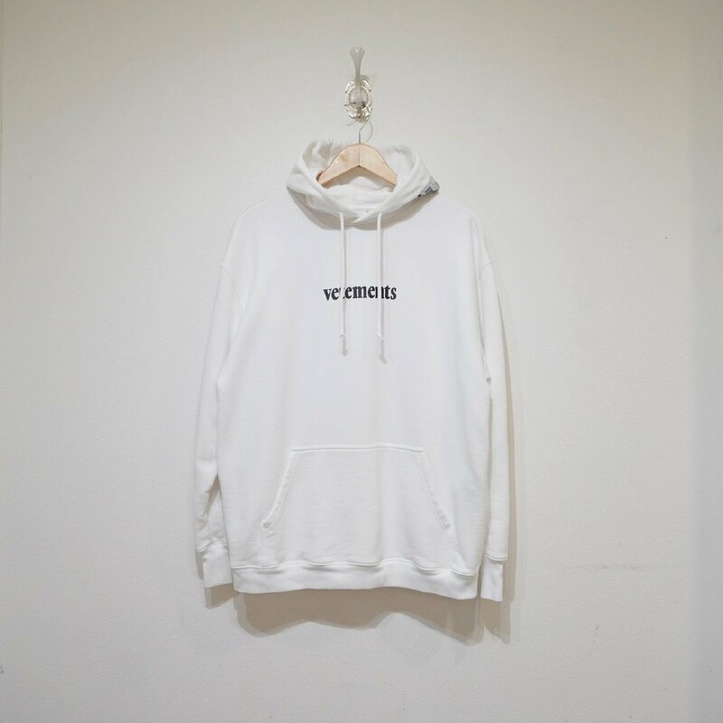 vetements ヴェトモン 20SS LOGO HOODIE ロゴ フーディー パーカー 白 ホワイト G9-53