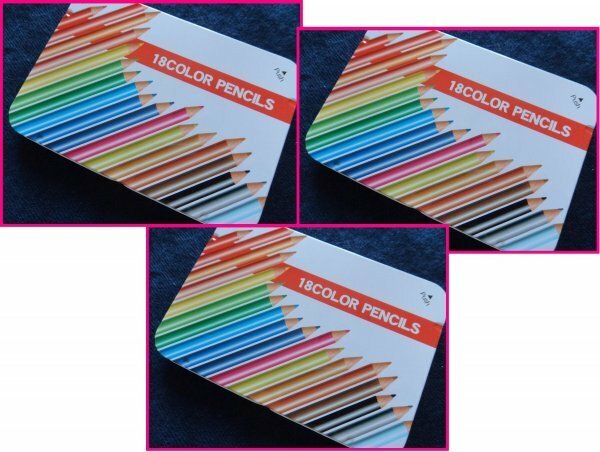 【送料無料:3セット:色鉛筆★色えんぴつ:18色x3】★コンパクト:かさばらず気軽に持ちはこべる★えんぴつ:色 えんぴつ:鉛筆