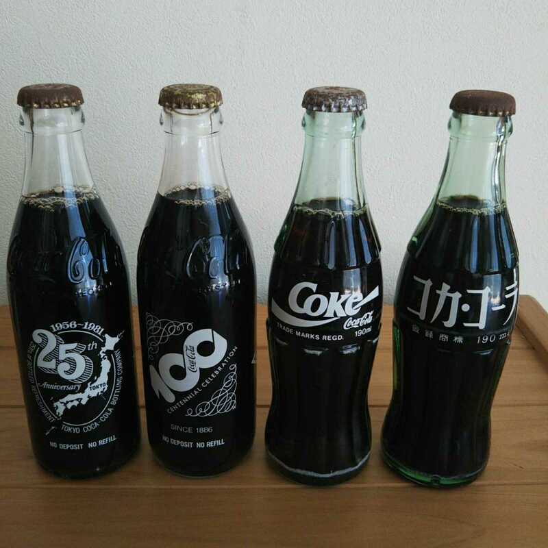 コカ・コーラ Caca-cola ヴィンテージ・ボトル ４本セット 「１００周年」「 ２５周年」 「カタカナ」「 レアロゴ」