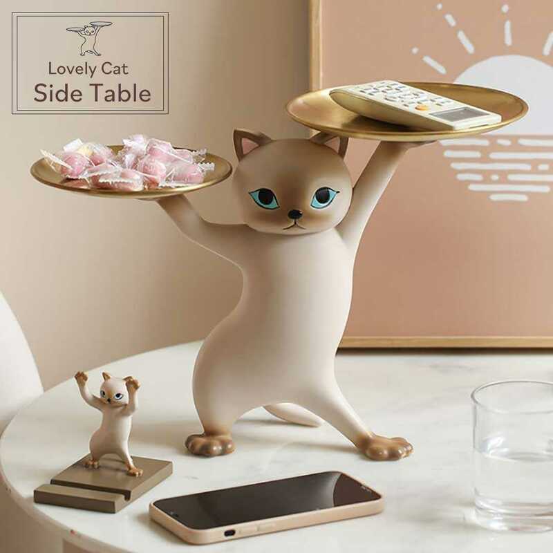 テーブル 置物 猫 サイドテーブル 高さ23cm ミニテーブル