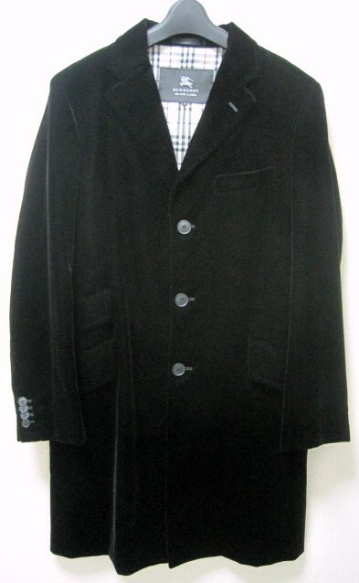 サイズLL 極美品 BURBERRY BLACK LABEL ベロア チェスター コート XL 黒 トレンチ レザージャケット バーバリー ロンドン ブラックレーベル