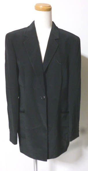 EPISODE 黒色系 艶のある ウール混 ジャケット総裏 一つボタン着丈長め　スーツ パンツ