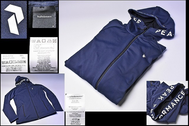 PEAK PERFORMANCE ピークパフォーマンス ★ ライダー ジップ フード Rider Zip Hood アウトドア フリース ★ Mサイズ ブルー ★ G66363012